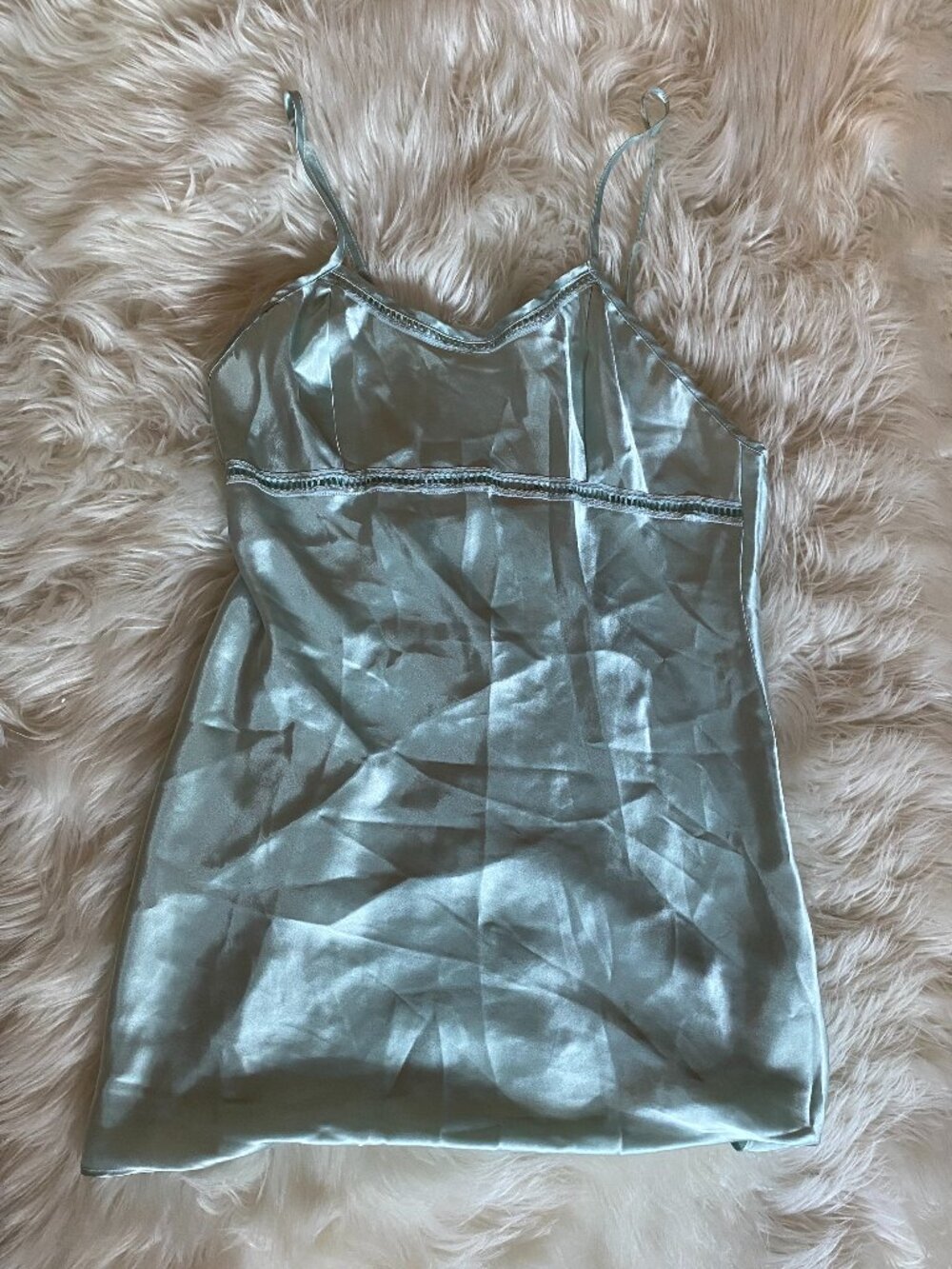 Vintage satin blue slip